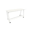 Stovimas stalas AART 1, dydis 200 x 100 x 110H cm, su ratukais – Balta / Balta