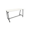 Stovimas stalas AART 1, dydis 200 x 100 x 110H cm, su ratukais – Juoda / Balta
