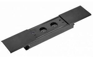 Elektros lizdų blokas PRESTINO, 2x SCHUKO, USB A+C, HDMI – juodas