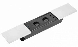 Elektros lizdų blokas PRESTINO, 2x SCHUKO, USB A+C, HDMI – baltas
