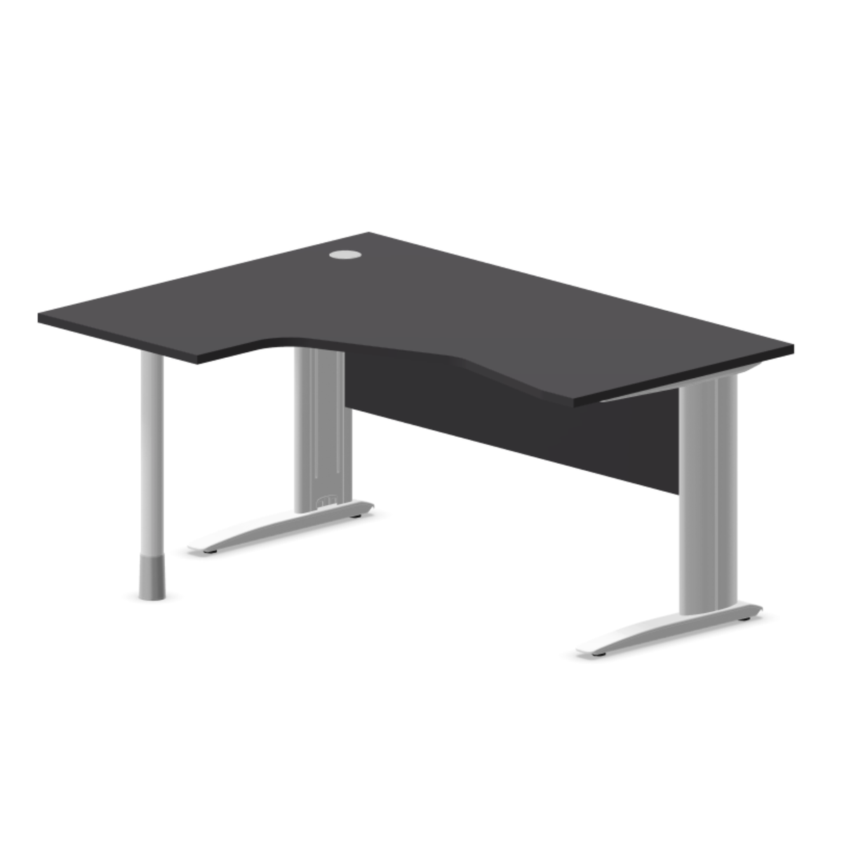 Kampinis biuro stalas su uždengimo plokšte ARETH CORNER, 160 x 120 cm – Kairysis / Balta / Grafito